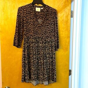 Anthropologie leopard print dress size S
